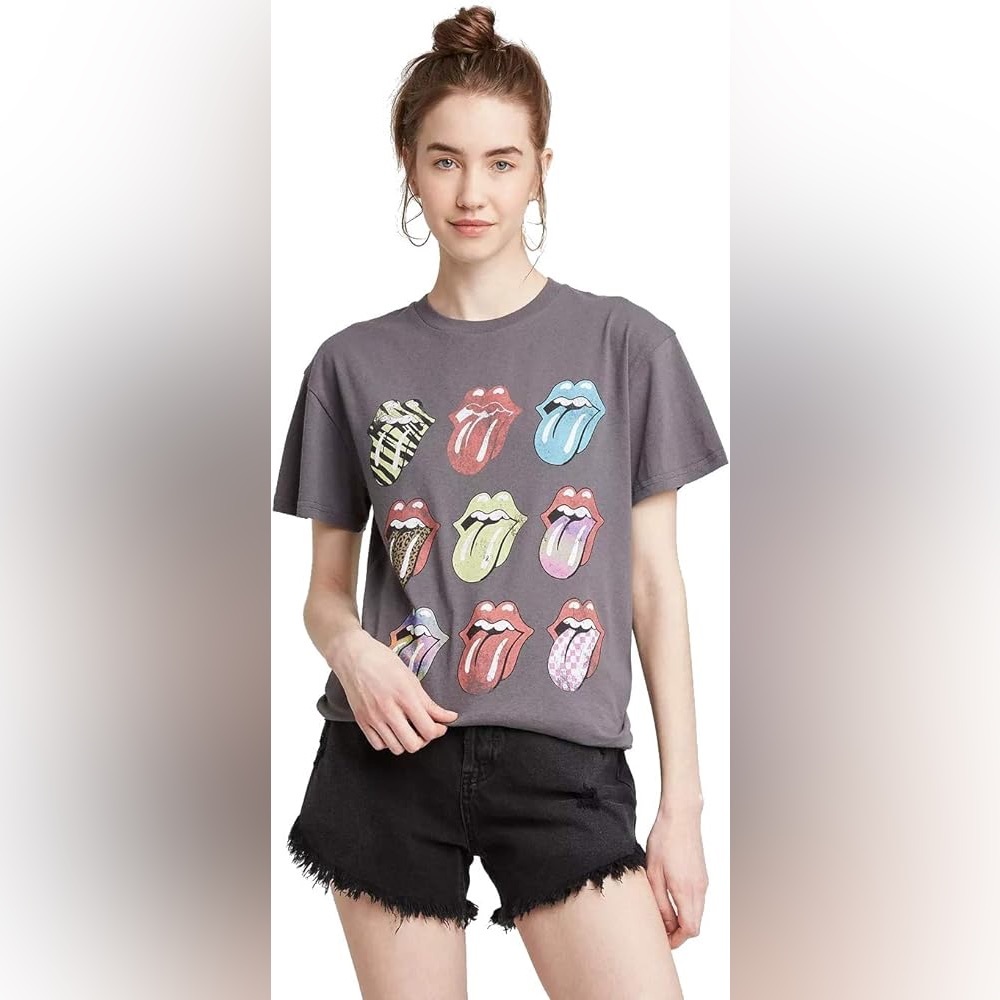 Rolling Stones Vintage Feel Graphic Multicolor Rocker Tee Size L